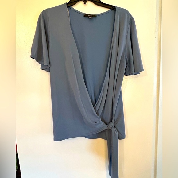 Lulus XL Blue/grey Wrap Front Shirt - Picture 1 of 3